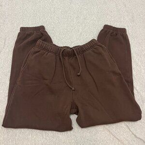 Garage Ultrafleece Boyfriend Jogger Sweatpants Brown Size Small